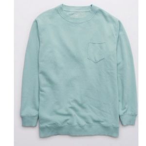 Aerie Oversized Crew Neck Sweatshirt Teal